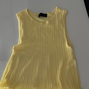 Zara Light Yellow Ribbed Tank Top